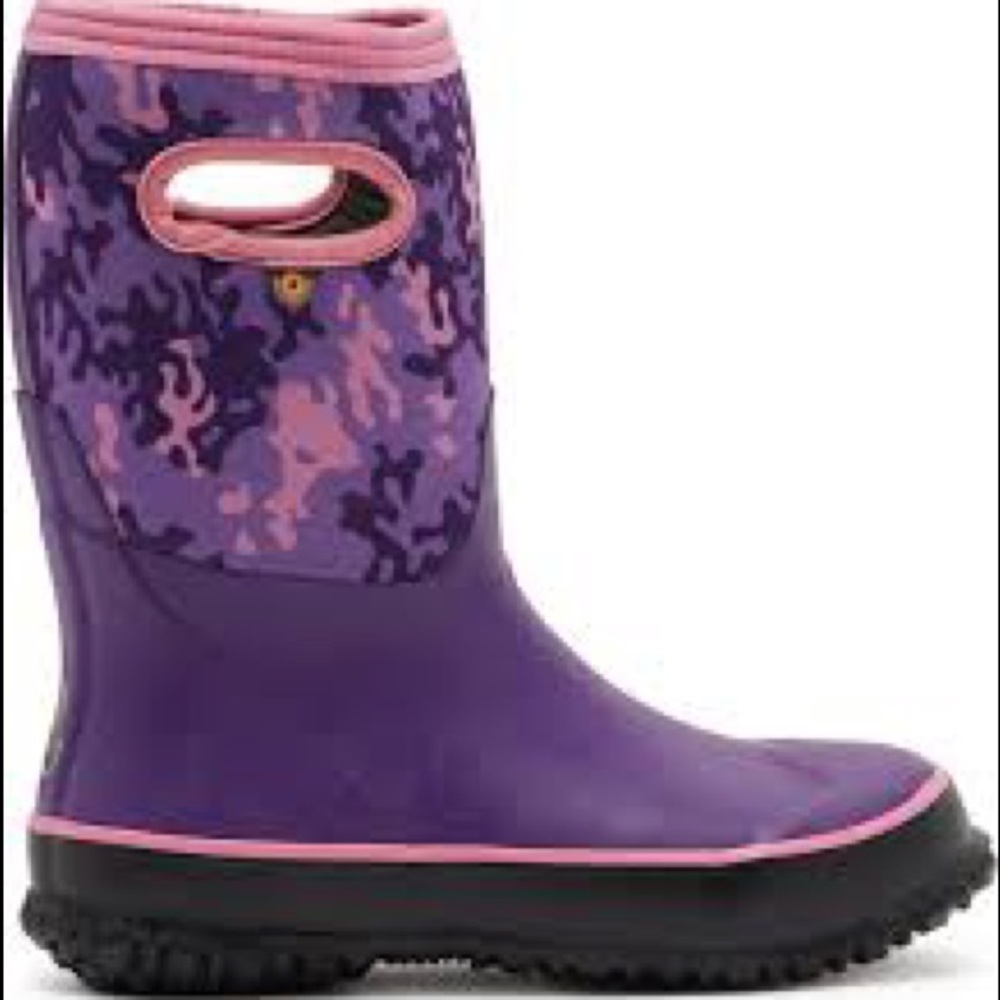 BOGS Grasp Neo Camo Waterproof Rainboot Big Kids Purple Pink Camo